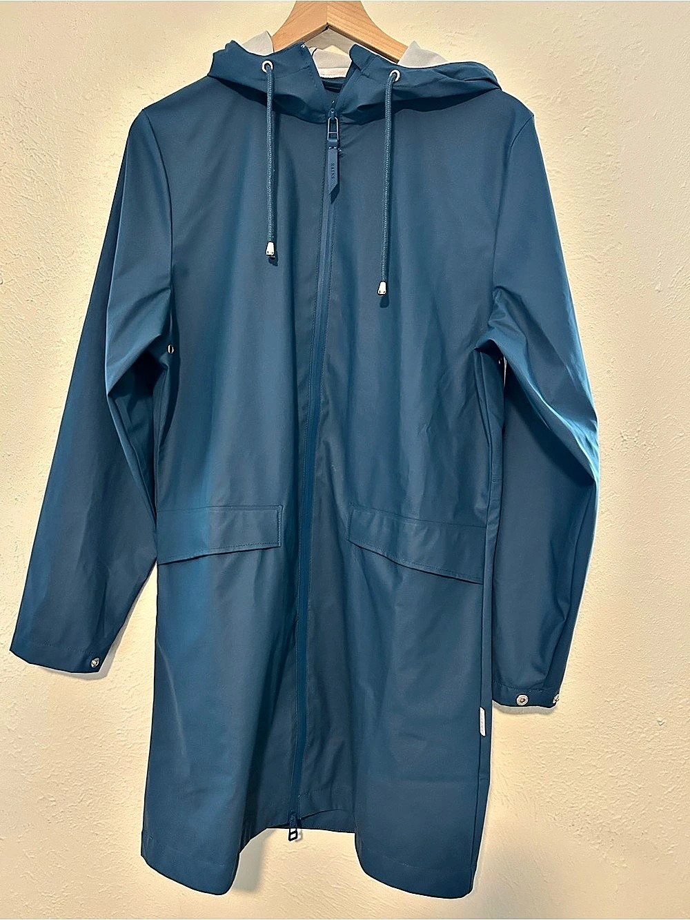 Rains Long Jacket Hooded Raincoat Rainy Day Streetwear Outdoors Coastal S/M